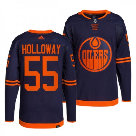 Mænd NHL Edmonton Oilers Trøje Dylan Holloway 55 Adidas Navy Tredje Authentic